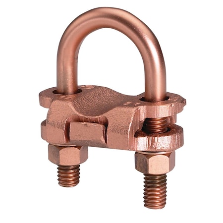 Burndy Ground Clamp, Copper Conductor Accommodated: 4 SOL to 2/0 STR GP64526G1